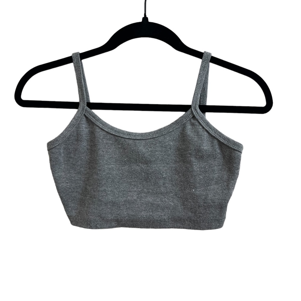 SHEIN Solid Rib-Knit Crop Cami Top - Picture 2 of 10